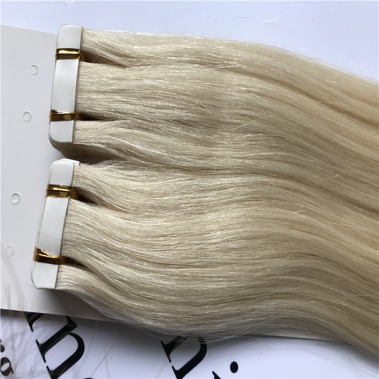 Platinum blonde tape in hair extension H33